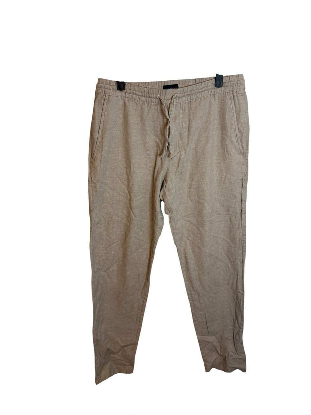 Club Monaco Men’s Tan Linen Blend Straight Leg Pants